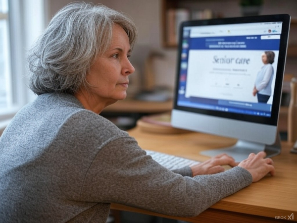 senior woman on computer